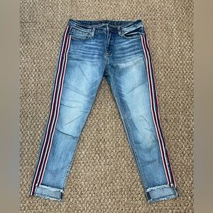 MISS ME ANKLE SKINNY JEANS WITH STRIPES SIZE 31